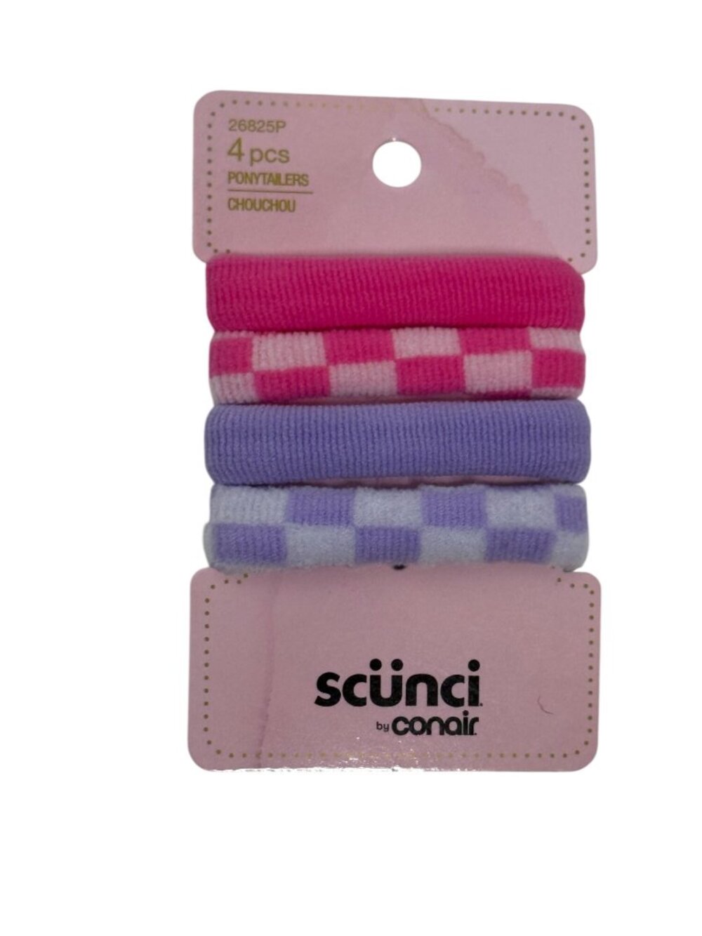 Scunci Pink Purple Hair Tie Set 4 Pc